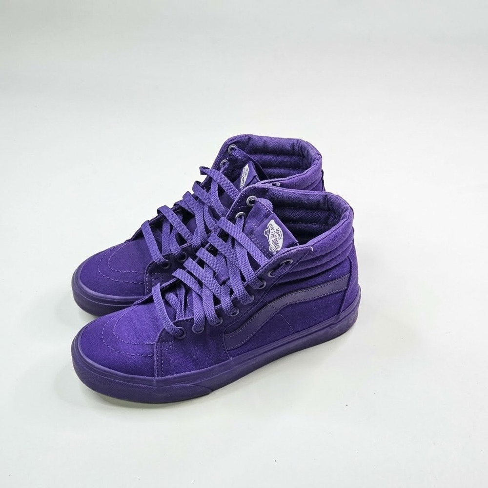 Vans Sk8-Hi Sneakers Unisex Women 7.5 Men 6 Purple Monochromatic Canvas High Top - Picture 2 of 9